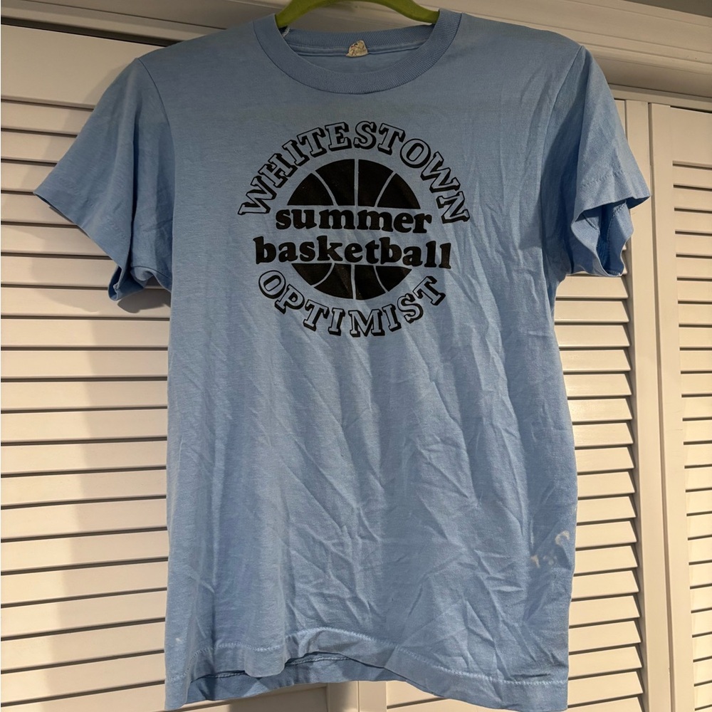 Vintage Whitestown Summer Basketball Optimist Blue T-Shirt